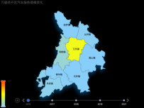 万盛经开区汽车服务规模变化1 [地理坐标,地图,折线图]