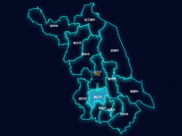 江苏省地图数据高亮轮播展示 [地理坐标,散点图]