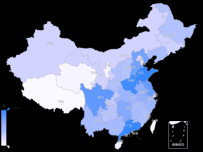 各省年末常住人口数（万人） [地理坐标,地图]