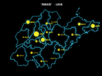 “舆情总览” - 山东省 [地理坐标,地图,散点图]