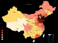 2017年全国废气中氮氧化物排放情况 [地理坐标,地图]