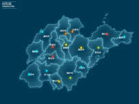 山东 [地理坐标,图形组件,路径图,散点图]