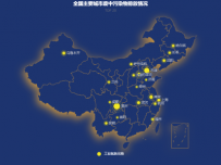 全国主要城市废中污染物排放情况 [地理坐标,地图]