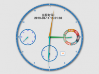 模拟时钟效果（汉字旋转星期） [仪表盘,饼图]