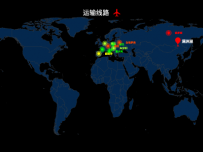 满洲里境外运输线路图 [地理坐标,路径图,散点图]