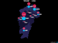 “绿色金融” - 江西省 [地理坐标,地图,散点图]